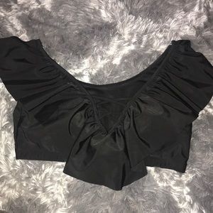 Black off the shoulder bikini top